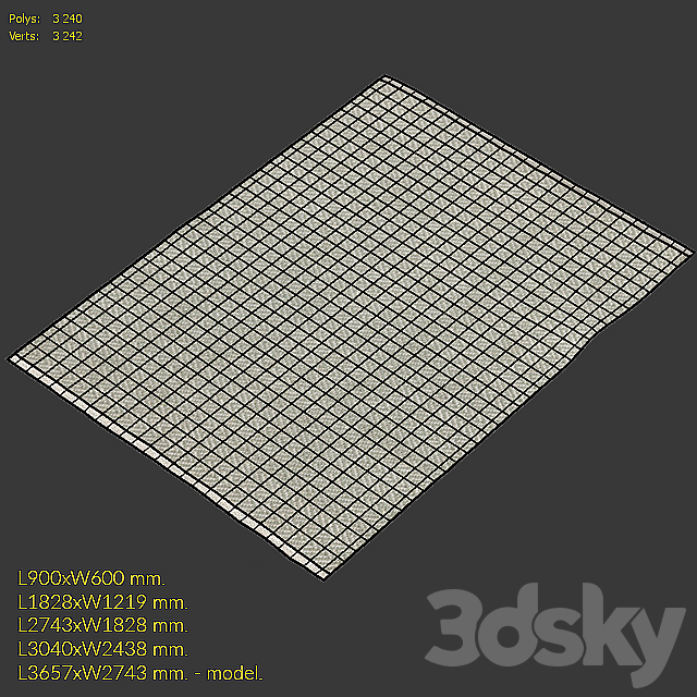 Carpet Dash&Albert  Herringbone Ocean Woven Cotton Rug 3ds Max - thumbnail 3