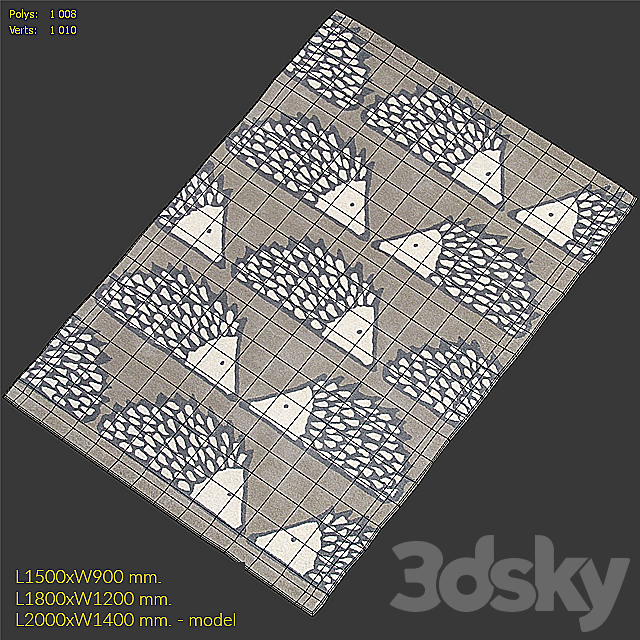 Carpet Scion Spike New Pumice Rug 3ds Max - thumbnail 3