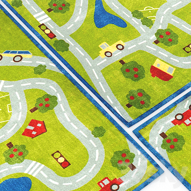 Carpet NuLoom Alton Kids Road Trip Rug 3ds Max - thumbnail 2