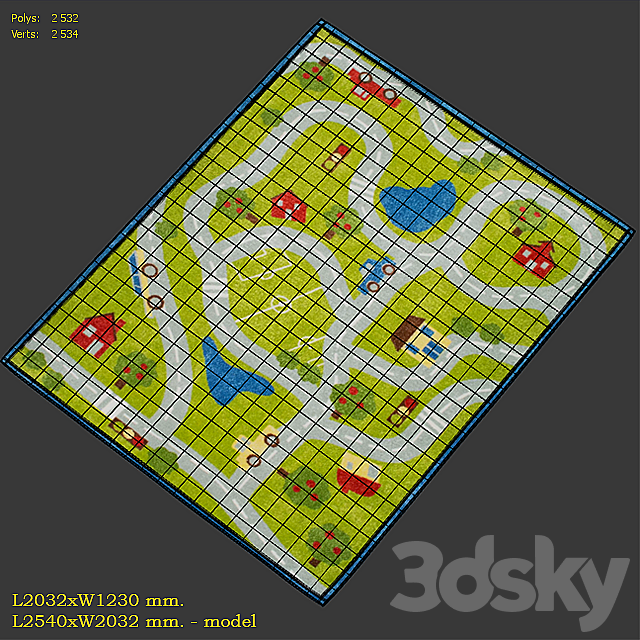 Carpet NuLoom Alton Kids Road Trip Rug 3ds Max - thumbnail 3