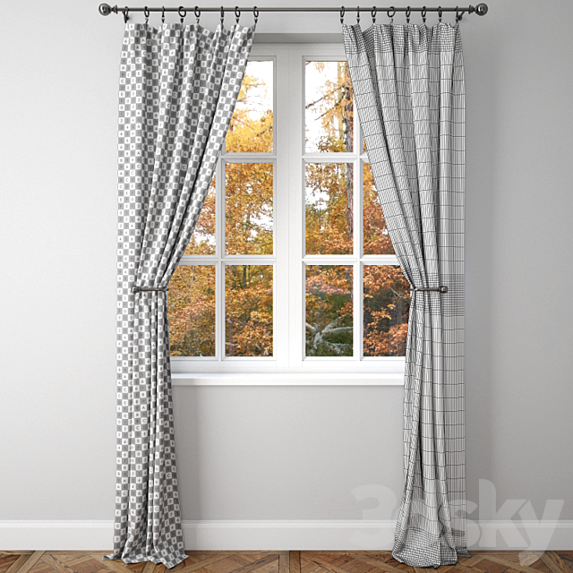 BELGIAN FLAX LINEN SHEER DRAPE2 -Pottery Barn 3ds Max - thumbnail 3