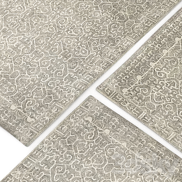 Carpet Pottery Barn Luna Tonal Tufted Gray Rug 3ds Max - thumbnail 2