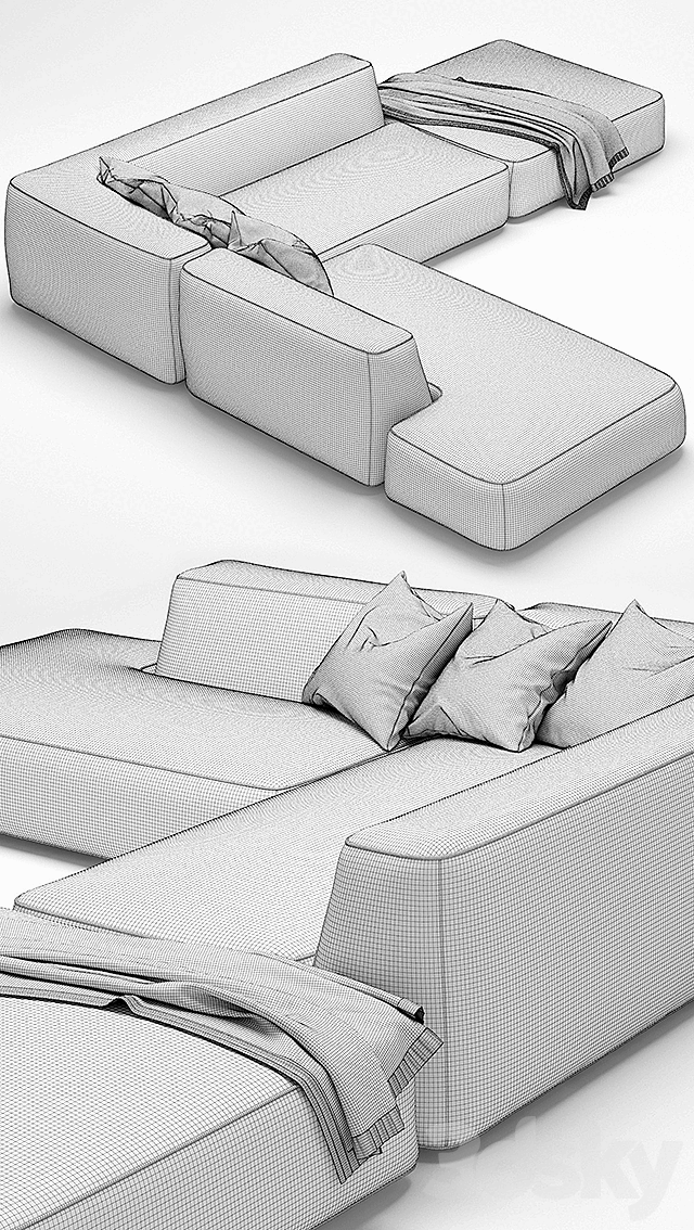 LEMAMOBILI CLOUD SOFA 3 3ds Max - thumbnail 3