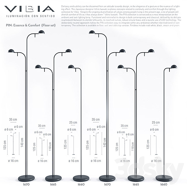 Vibia Pin (floor & table set) 3D Max - 3DMAXTER