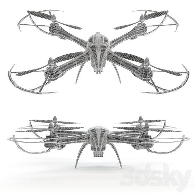 Drone JJRC Tarantula x6 3ds Max - thumbnail 3