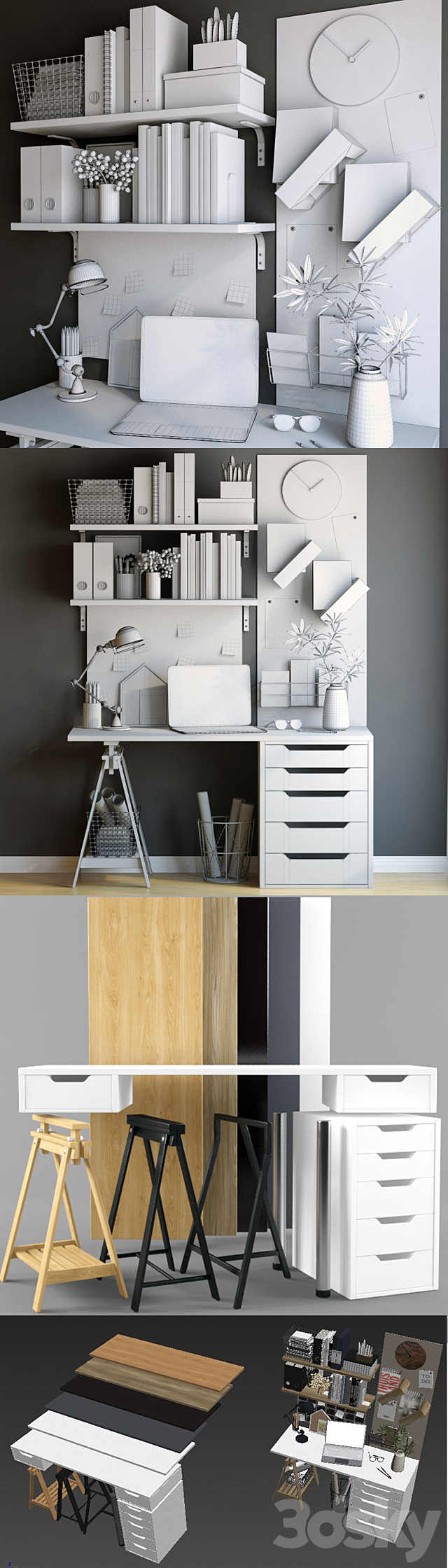 Decorative set Wallpaper 3 3ds Max - thumbnail 3