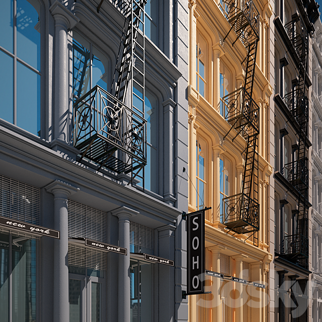 Soho- Reserve cast iron buildings 3ds Max - thumbnail 2