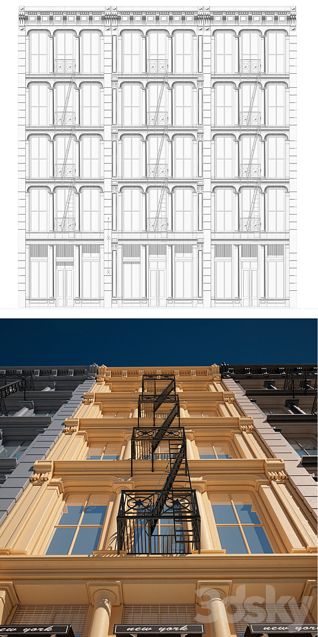 Soho- Reserve cast iron buildings 3ds Max - thumbnail 3