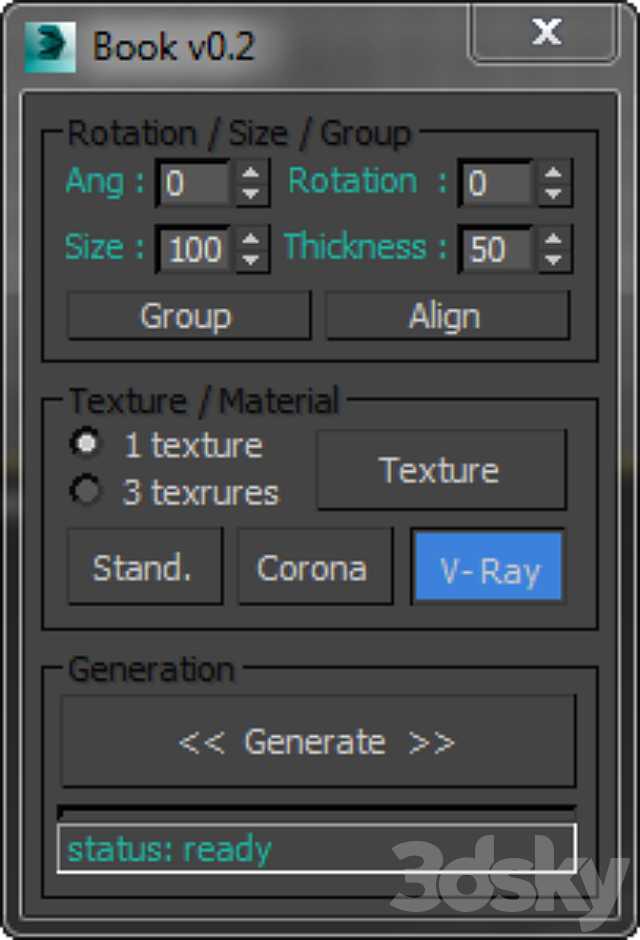 Book generator v0.2 3ds Max - thumbnail 2