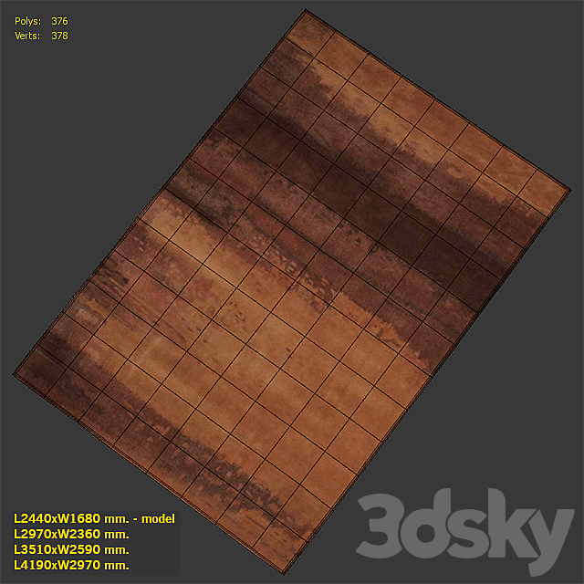 Carpet Calvin Klein Home Luster Wash SW09 COP Rug 3ds Max - thumbnail 3