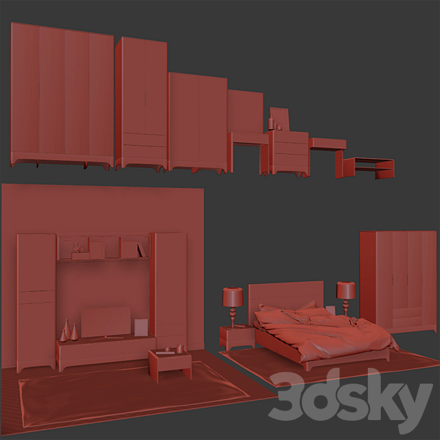 Izhmebel modular series Tango 3ds Max - thumbnail 3