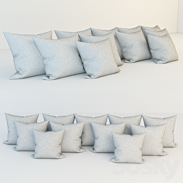 pillow set 3ds Max - thumbnail 2