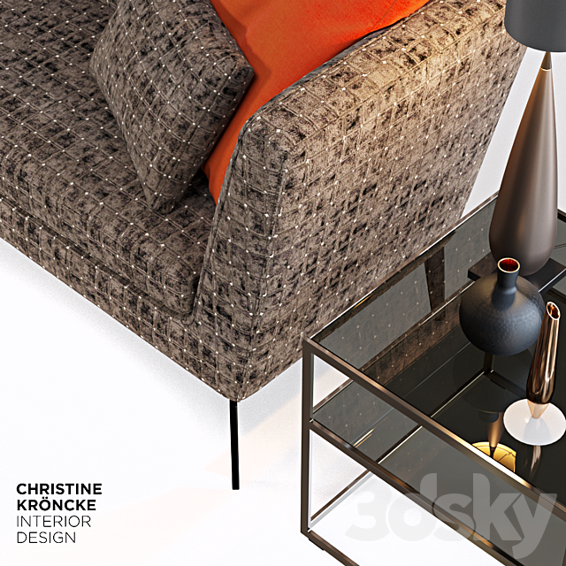 Kay Sofa by Christine Kroencke 3ds Max - thumbnail 2