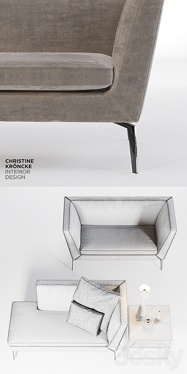 Kay Sofa by Christine Kroencke 3ds Max - thumbnail 3