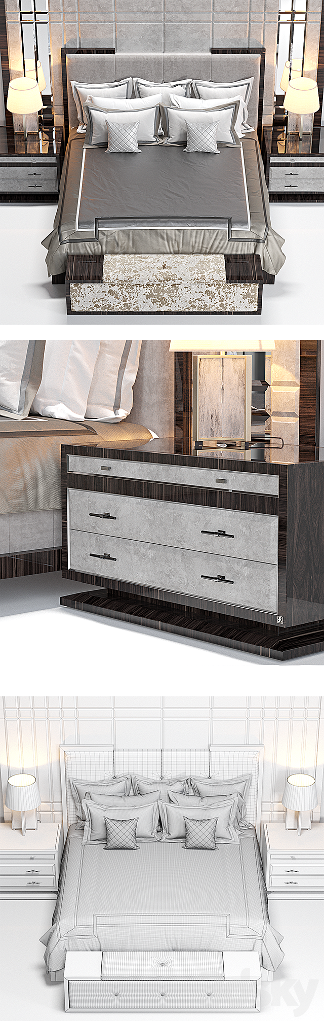 Bed 3ds Max - thumbnail 3