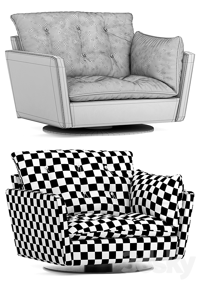 Baxter SORRENTO armchair 3ds Max - thumbnail 3