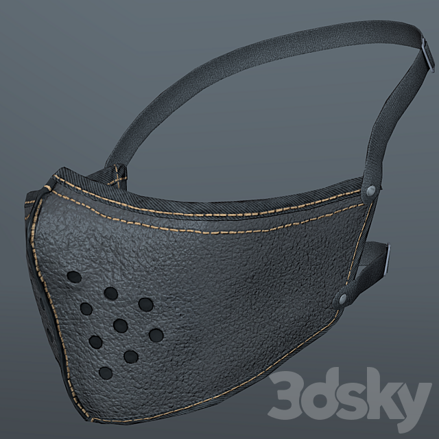 Motorcycle helmet and mask 3ds Max - thumbnail 3