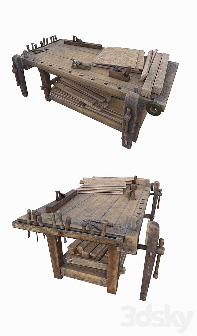 Crafting table 3ds Max - thumbnail 2