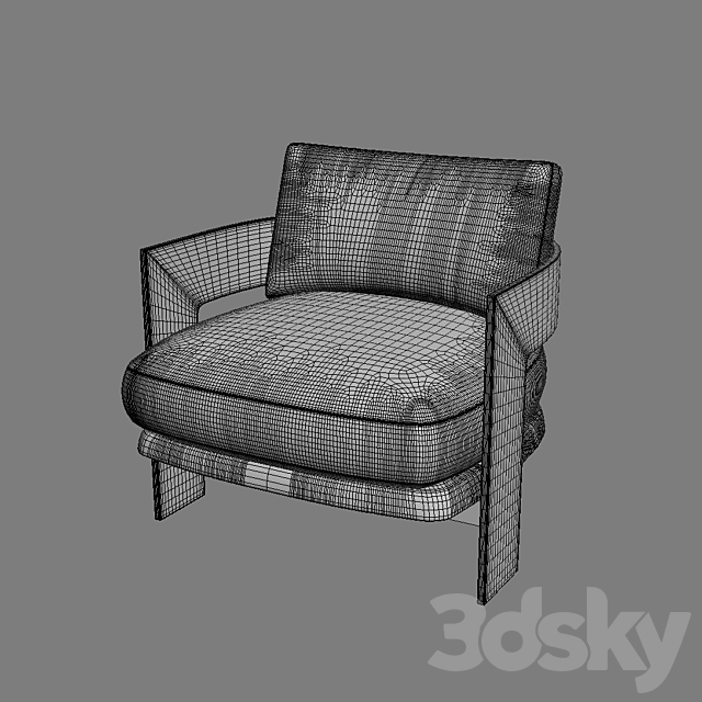 MILO BAUGHMAN MODEL # 1948 CHAIR 1970 – WOOD BASE 3ds Max - thumbnail 2