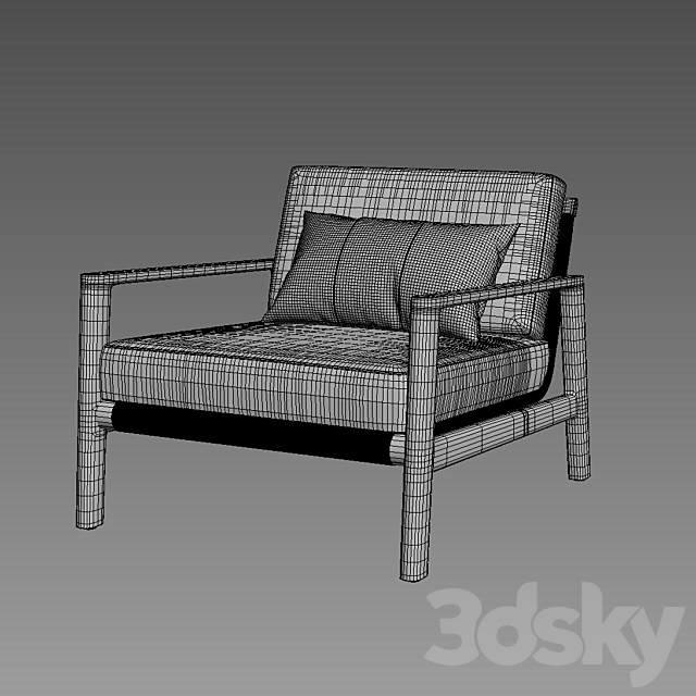 MESA TEAK LOUNGE CHAIR 3ds Max - thumbnail 2