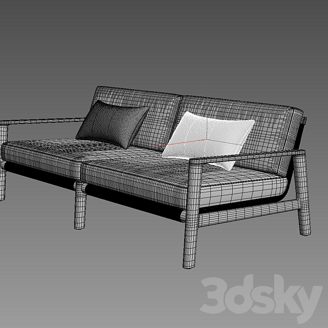 72 MESA TEAK SOFA 3ds Max - thumbnail 2
