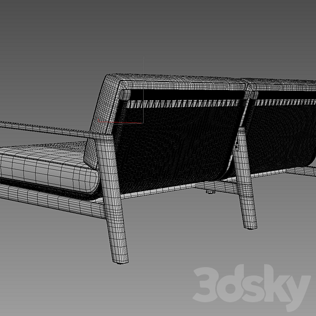 72 MESA TEAK SOFA 3ds Max - thumbnail 3