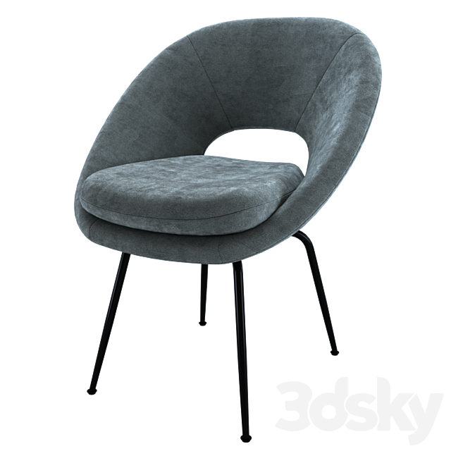 West Elm Orb Dining Chair 3ds Max - thumbnail 2