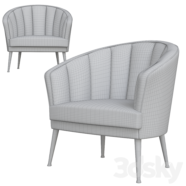 Maya armchair 3ds Max - thumbnail 2