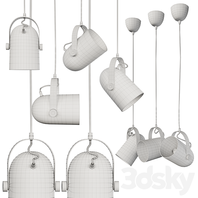 Modern Nordic Angled Drop Light by Ganeep 3ds Max - thumbnail 3