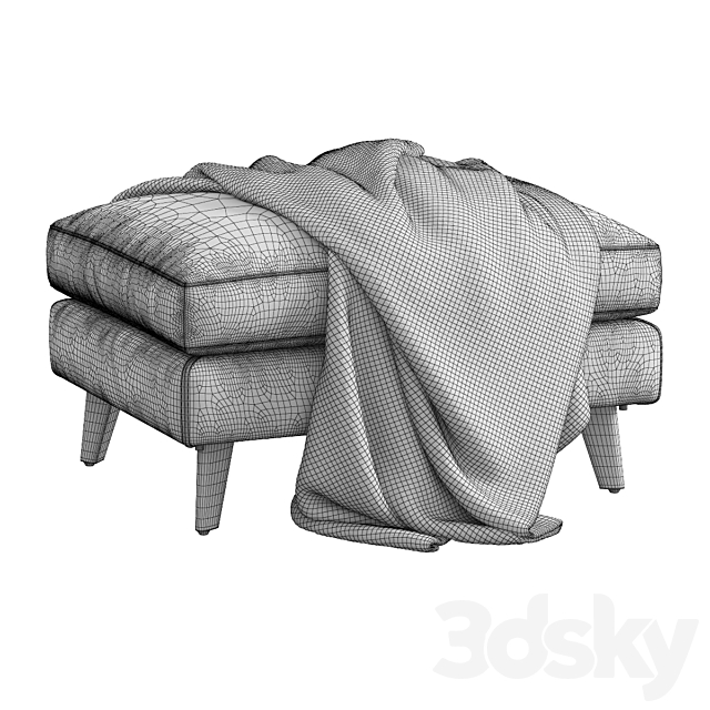 living Spaces _ Allie Jade Ottoman 3ds Max - thumbnail 3