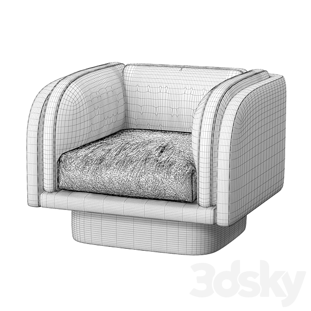 Harvey swivel armchair 3ds Max - thumbnail 3