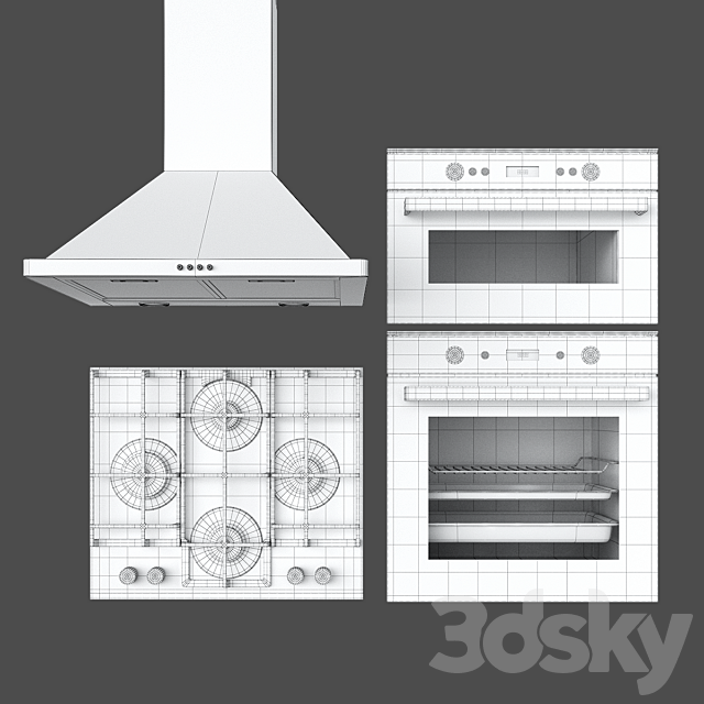 Kitchen appliances Ariston 3ds Max - thumbnail 3