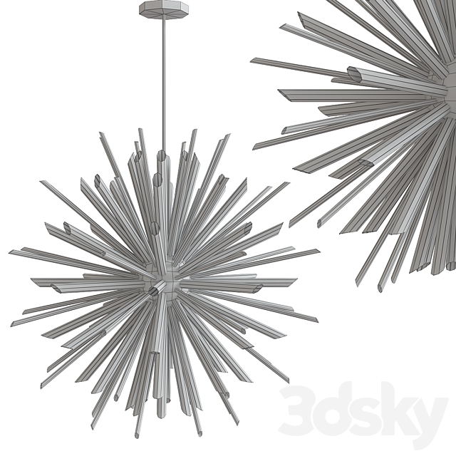 Feiss Quorra 41 Light Burnished Brass Chandelier 3ds Max - thumbnail 2