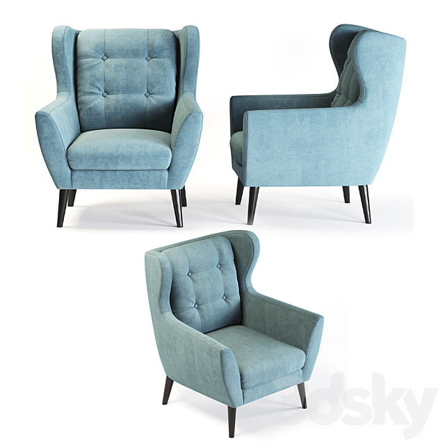 Henry armchair 3ds Max - thumbnail 2
