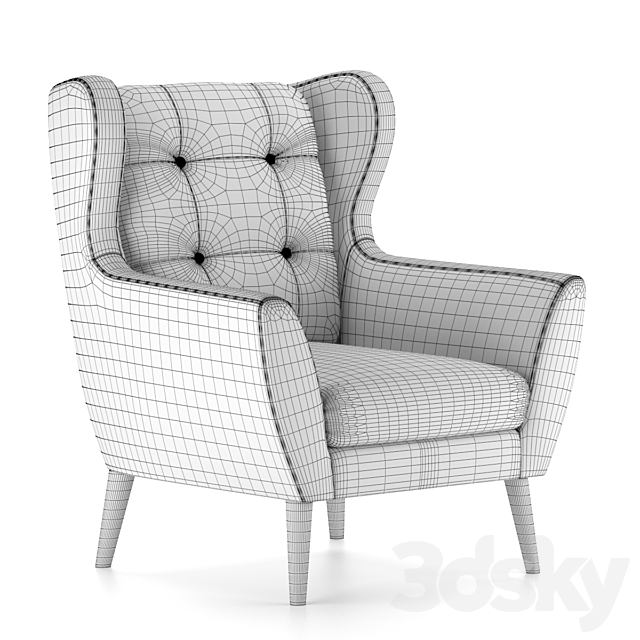 Henry armchair 3ds Max - thumbnail 3