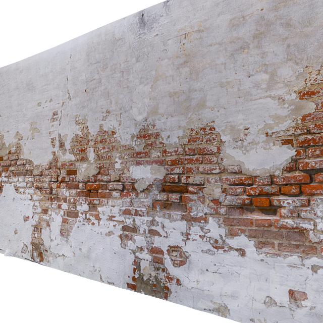 Brick wall with stucco 3ds Max - thumbnail 3