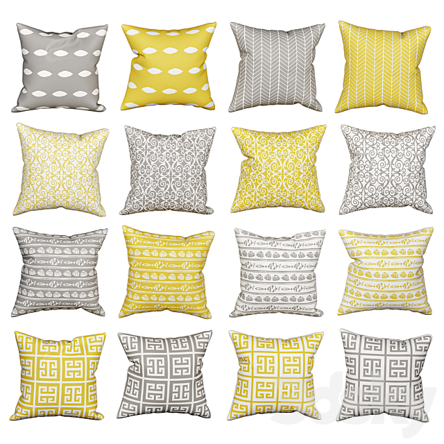 Decorative pillows for sofa by Accent Couch Toss 3ds Max - thumbnail 2