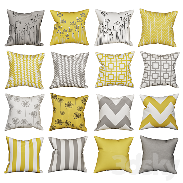 Decorative pillows for sofa by Accent Couch Toss 3ds Max - thumbnail 3