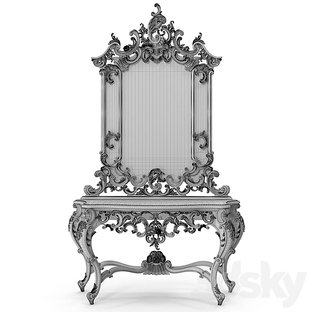 Luxurious classic console 3ds Max - thumbnail 3