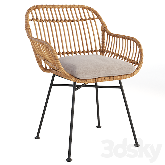Bay Isle Bushnell 3 Piece Rattan Seating Group 3ds Max - thumbnail 2