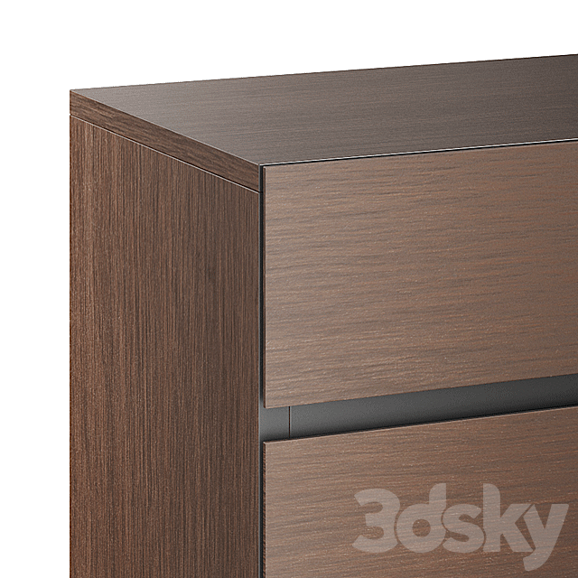 Xander Tall Chest Of Drawers Walnut 3ds Max - thumbnail 3