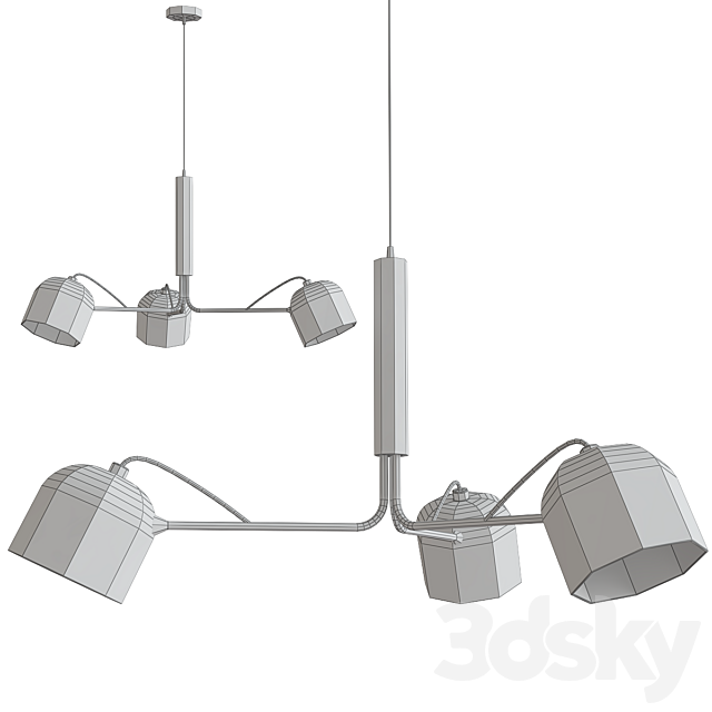Liang pendant lamp metal white 3ds Max - thumbnail 2