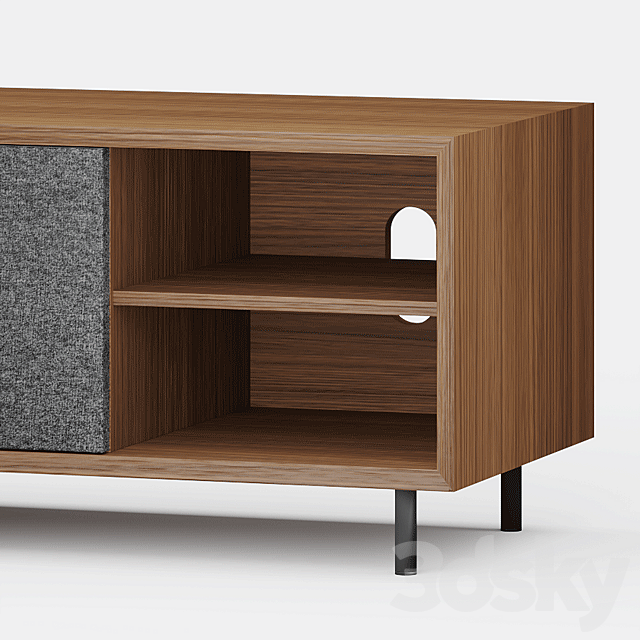 Luther Large Tv Stand Walnut 3ds Max - thumbnail 2