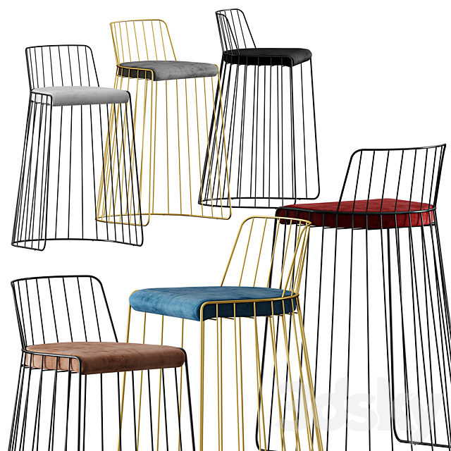 Bride’s Veil Bar Stool by Phase Design 3ds Max - thumbnail 2