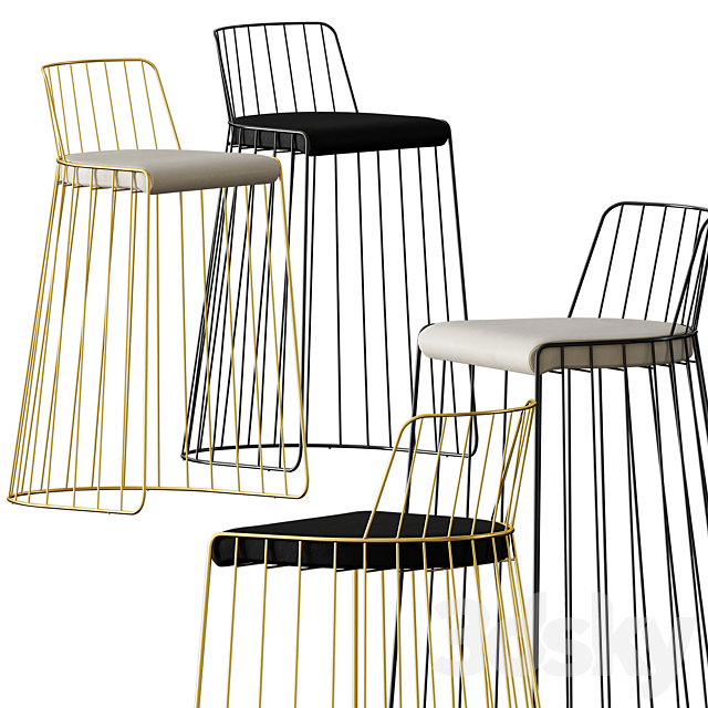 Bride’s Veil Bar Stool by Phase Design 3ds Max - thumbnail 3