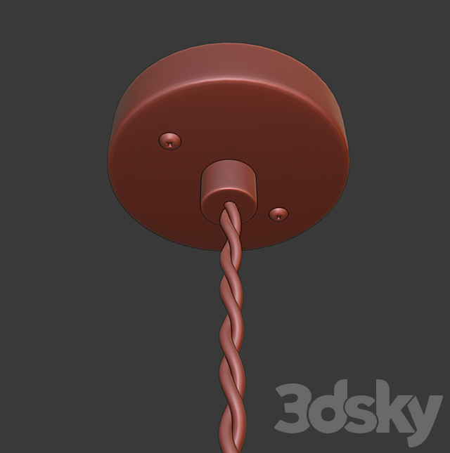 HK Living Wicker Hanging Lamp Triangle Natural 3ds Max - thumbnail 3