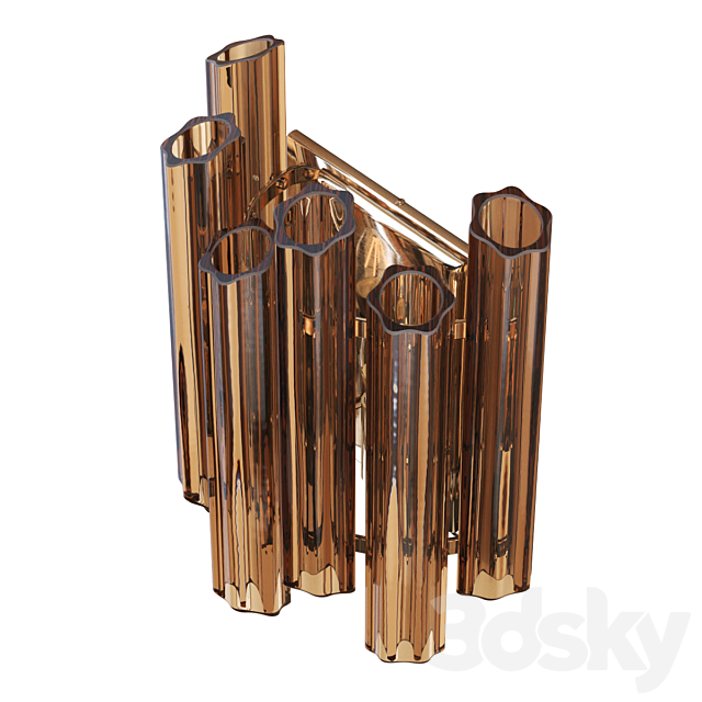Garda Decor Amber glass wall lamp 3ds Max - thumbnail 2