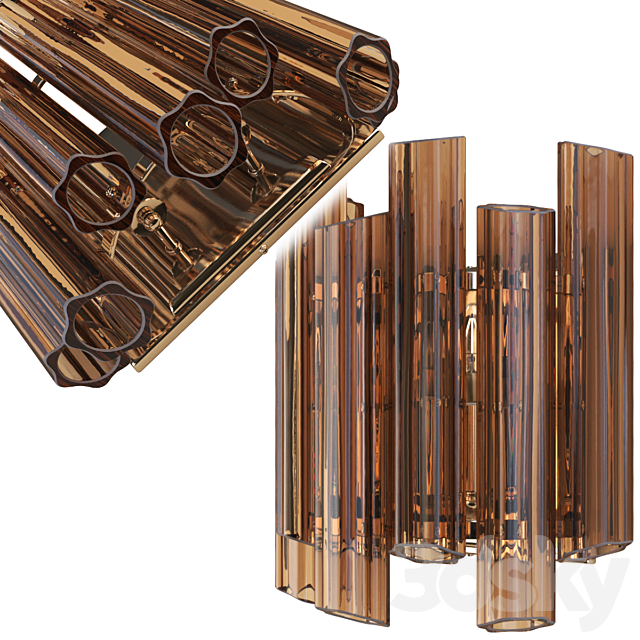 Garda Decor Amber glass wall lamp 3ds Max - thumbnail 3