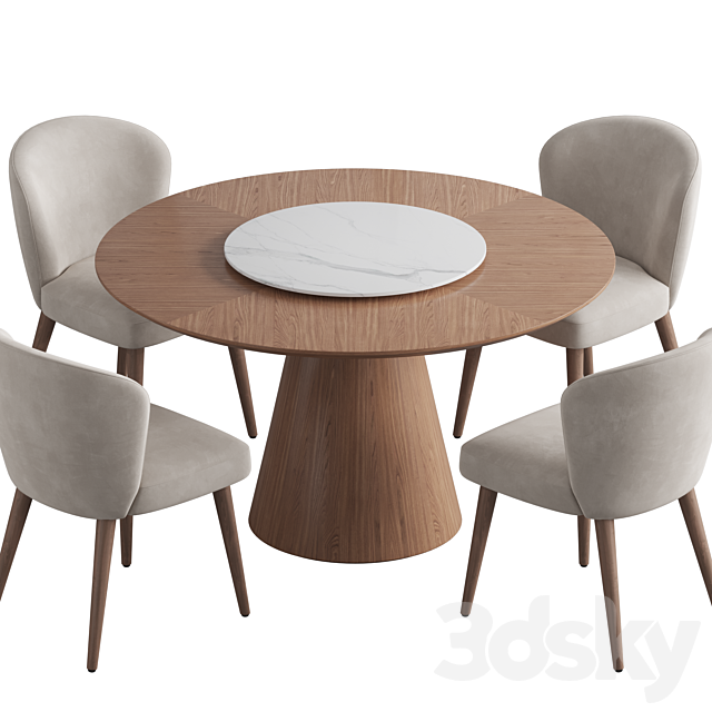 Angel Cerda table Aston chair 3ds Max - thumbnail 2