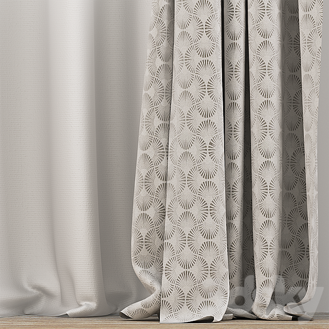 Curtain with pick-up 3ds Max - thumbnail 2